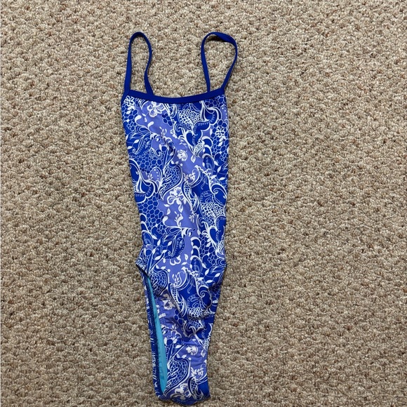 Dolfin Kids Blue and White One Piece Swimsuit - Picture 1 of 2